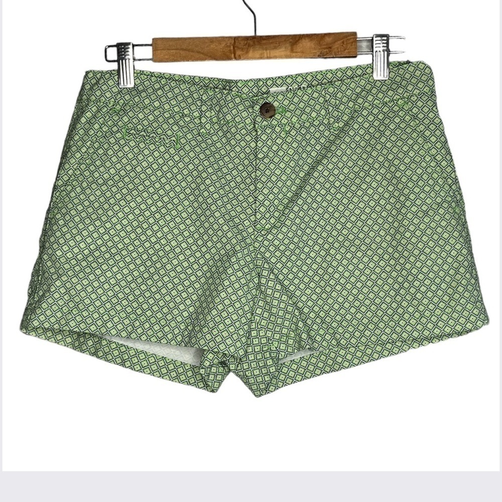 Gap low rise low rise geometric green shorts, casual spring summer cotton size 6 - Picture 1 of 10